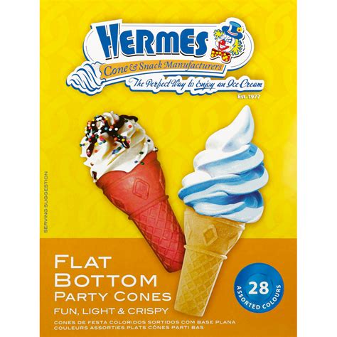 hermes cones|flat bottom ice cream cones.